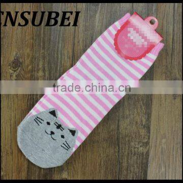 Cute Teen Girls Socks 3D Cat Socks Strip Socks photo-3
