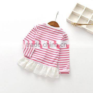 Wholesale Tulle Girls Cute Striped t Shirt Custom Printed t Shirts photo-3