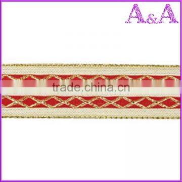 Wholesale father christmas Logo Fancy Printing Green Polyester Ribbon