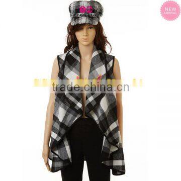 FACTORY Dazzle Tweed Open-front Waistcoat Vest photo-4