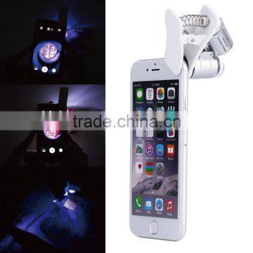 Wholesale 9882W 60X Magnifying Universal Mobile Phone LED Microscope Magnifier With Clip photo-2