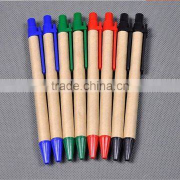 Wholesale Logo Custom Novelty Design Recycle Kraft Paper Ball Point Pen photo-2