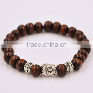 Crystal Clear Agate Bead Bracelet with Silver Buddha Head Accessories Bead Bracelet Jewelry