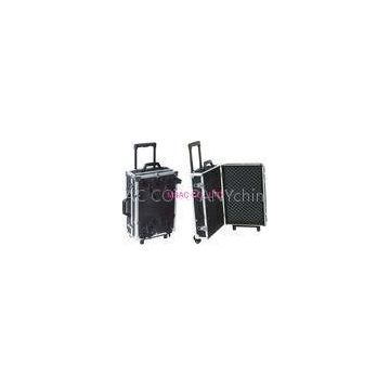 Black 5 MM MDF Aluminum Carrying Cases / Equipment Cases With Trolley