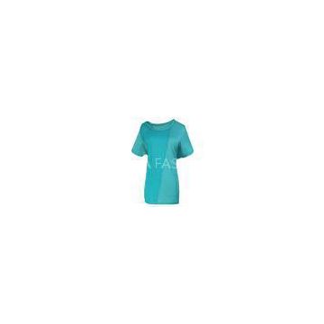 Green Round Neck T Shirt Casual Ladies Clothing , Fashion summer tees