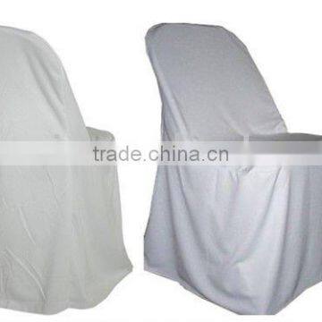 white polyester fold banquet chair cover for wedding