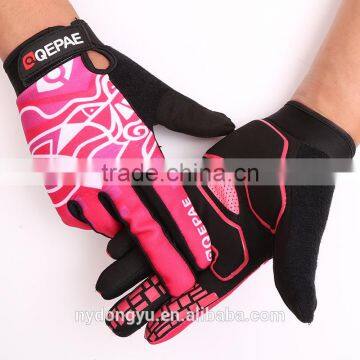 pink touch screen cycling outdoors training gloves/ unisex at 6 color cylcing motor full finger gloves