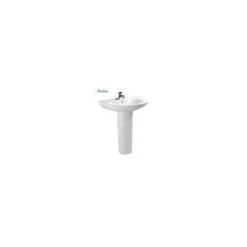 HT302 Bathroom Vanity Ceramic Basin With Pedestal Bathroom Sets