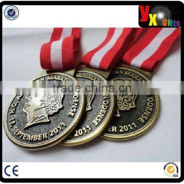 3D custom metal marathon medal medallion/custom sport medals-blank sports medal