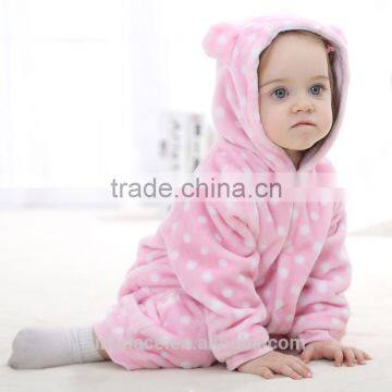 Kids Cartoon Thick Coral Velvet Embroidery Romper Climb Clothes Baby Romper photo-6