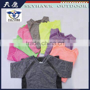 Colorful Short Sleeve Quick-dry Sports Fitness Shirt