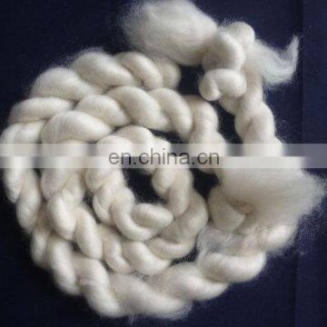 100% Dehaired and combed cashmere tops white for spinning worsted yarn