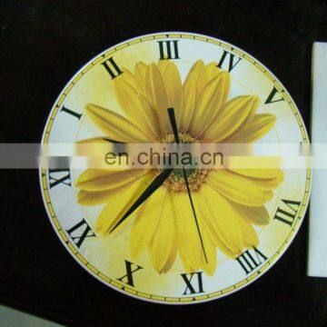 sublimation blank tempered glass clock on wall or desk