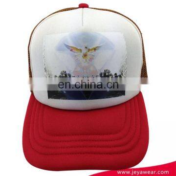 Promotional Red polyester digital printing Trucker Hat for Women and Girls