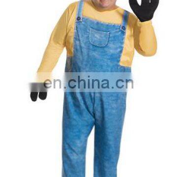 Different sizes minion costume mans Kevin fancy dress for adult AGM2462