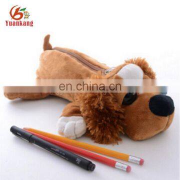 27cm custom OEM animal plush dog shape pencil case toy