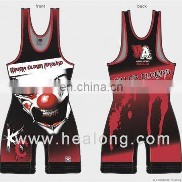 Healong Sport Digital Printing Sublimation State Wrestling Singlets No Moq