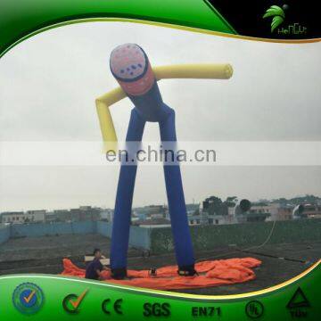 Super Quality Inflatable Sky Dancer Tubes , 10m High Inflatable Blue air Man for Event Advertisement