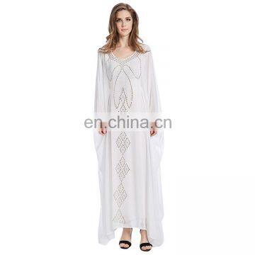 White chiffon muslim maxi dress dubai abaya