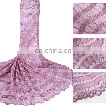 Wholesale pink lace african 100% cotton guipure lace fabric big cotton voille lace