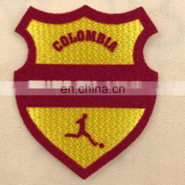 factory direct clothing patches soccer patches 3d flock custom t-shirt printing football badges