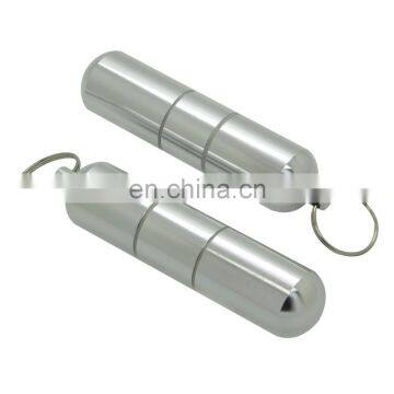 105*25mm Toothpick Holder Pocket Waterproof Aluminium Alloy Box Metal Pill Case with Key Ring