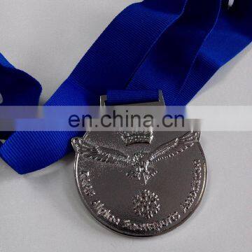 Zinc alloy Shiny Nickel Plating Sport Association eagle medal 3D Custom