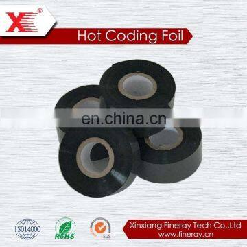 black color 30mm*120m size FINERAY brand heat transfer printing film label batch code printed jumbo roll tape