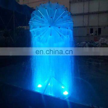 customized colorful solar energy decorative garden pyramid fountain with LED lights