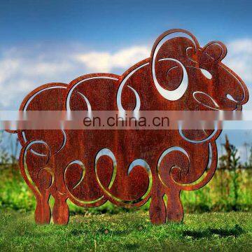 Rustic animal corten steel statue