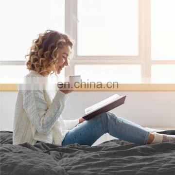 Wholesale High Quality Full Size Grey 100% Polyester Comforter Quilt Set For Adult photo-7