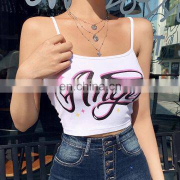 LAITE  T2004 women fashion sling sleeveless sling short tank tops ladies mini halter tank tops women clothing