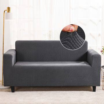 Stretch Velvet Sofa Slipcover Couch Sofa Cover Furniture Protector with Elastic Bottom Grey