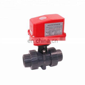 CTF-002 40mm 50mm plastic PVC motorized ball valve 12v 24v 220v for industrial water treatment