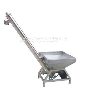 Grain Screw Auger Conveyor Inclined Wood Powder Conveyor with Hopper from Sanyuantang