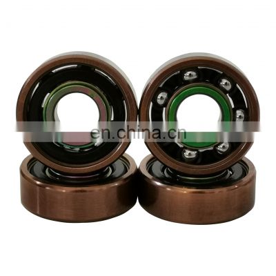 Free Sample High Quality High Rpm Mixed Color RoseGold-Colorful Titanium Miniature Deep Groove Ball Bearings for skate