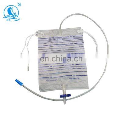 One time drainage bag urine bag catheterization to prevent backflow 2000ml urine collection