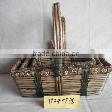 rectangular woven storage basket