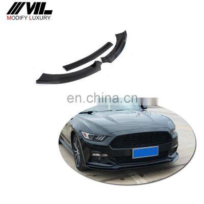 3PCS Gloss Black ABS Front Bumper Lip for Ford Mustang Coupe 2015-2017