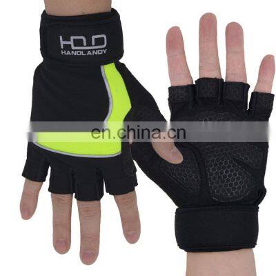 HANDLANDY Hot Sale Workout Gloves Gym Powderlifting sports gloves gym,Wrist Support Fitness Sports gym gloves