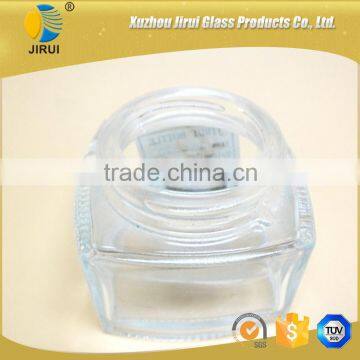 50ml Clear Square Glass Cream Jar With Lid photo-3