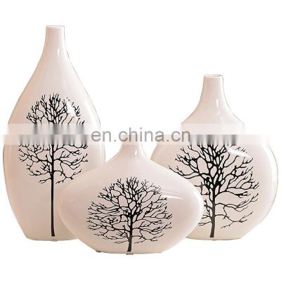 Modern and simple Jingdezhen ceramic vase three-piece set