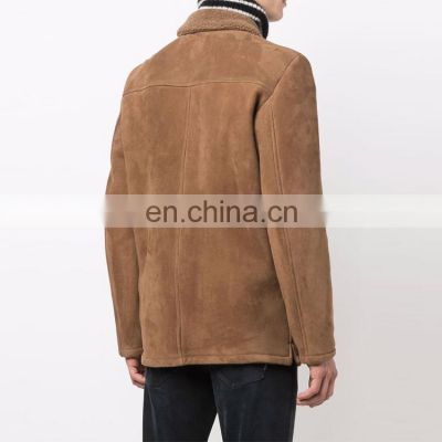 Wholesales Custom Logo Men's Jacket Fashion Xs-4xl Suede and Fleece Slim Jacket Men Jacket photo-3