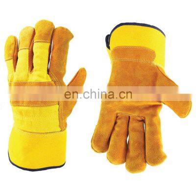 Industrial Work Gloves, made of chrome Cow Split Leather Back Cotton Rubberized Cuff New Arrival 2021