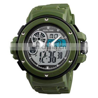 SKMEI 1341 newest digital watch stainless steel back multifunction watch 2 time zone watch