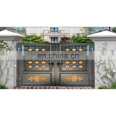 Villa entrance double swing iron gates main wrought iron gate designs