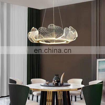 New LED Pendant Light Modern Minimalist Ginkgo Hanging Lamp For Dining Room Living Room Bedroom Creative Pendant Lamp