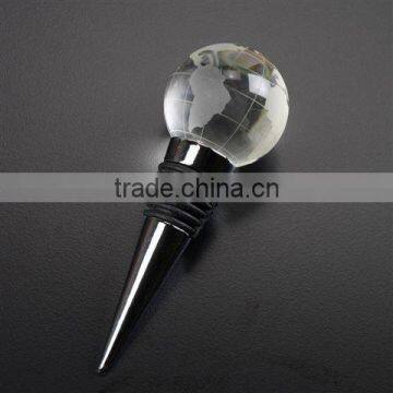 crystal globe bottle stopper novelty wine stopper globe wine stopper