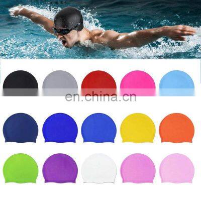 Adults Men Women Silicone Swimming Caps Adults Men Women Waterproof Swim Pool Cap Ear Protect Silicone Diving Hat Manufacturer