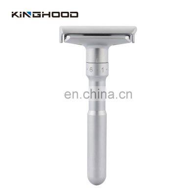 Biodegradable Custom Metal Black Double Edge Adjustable Safety Razor for Men photo-3